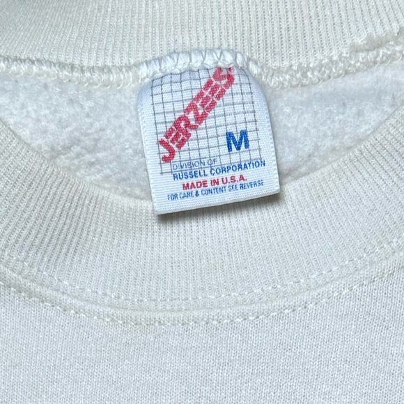 VTG 90s Wild Spirit Horse Graphic Crewneck Sweatshirt Cream - Picture 4 of 4